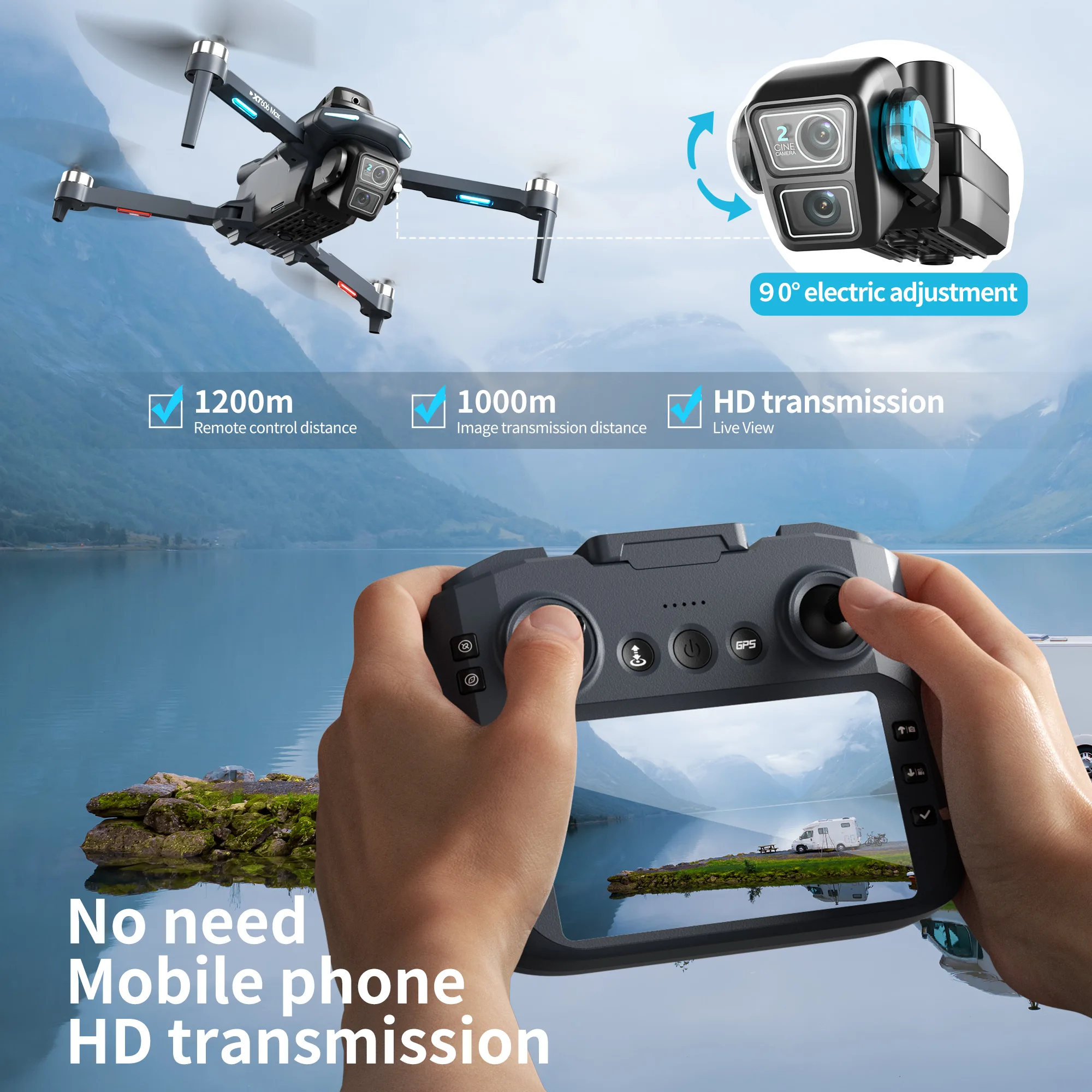 Drone GPS Lenovo XT606 MAX com - Drone Photogrammetry avaliação e preço
